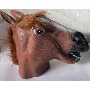 Horse Head Mask Animal Theater Play Props Cosplay Rubber